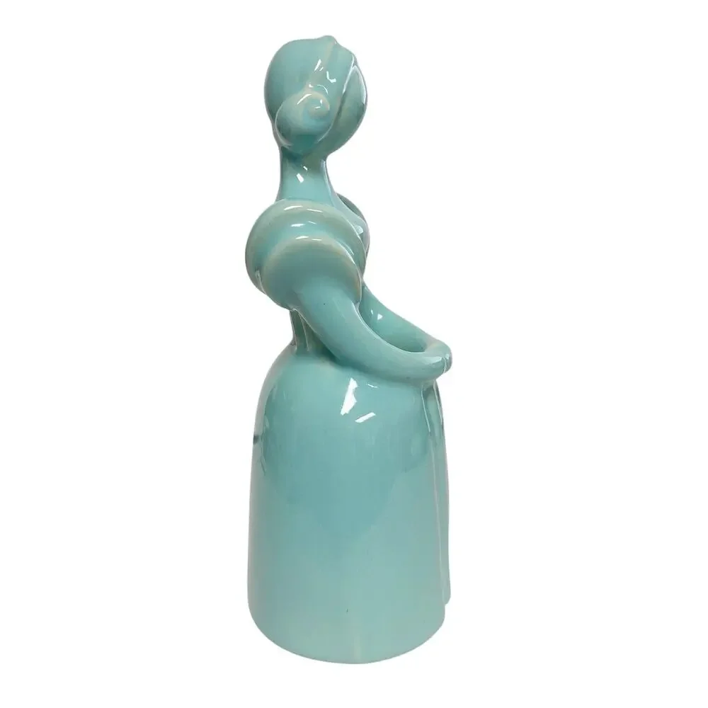 Vintage Pacific 900 USA Victorian Girl Ceramic Art Deco Decorative Vase